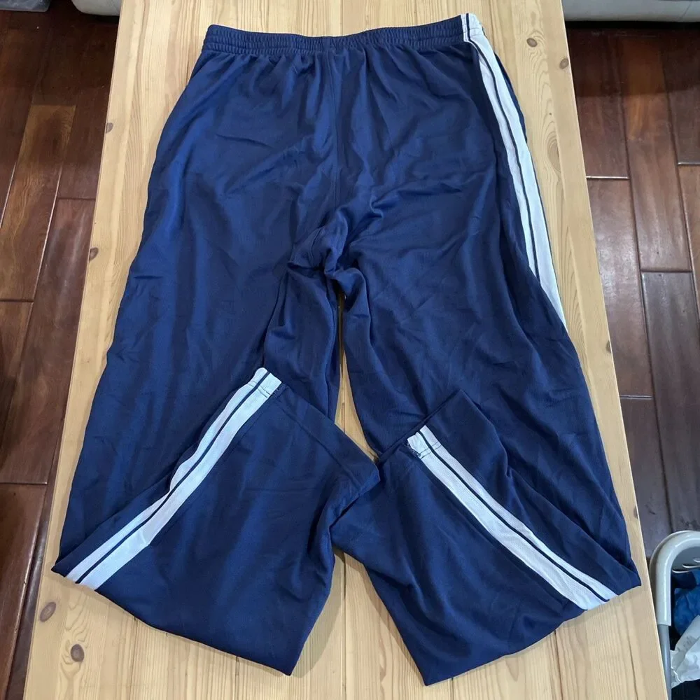 Nike Overtime 273715-010 Basketball Track Pants Blue White Men’s Ankle Zip 2XL